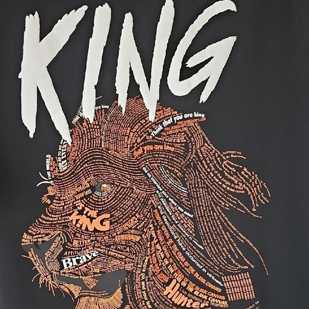 Black Short Sleeve Tee with Fierce Graphic Design - Picture 3 of 5
